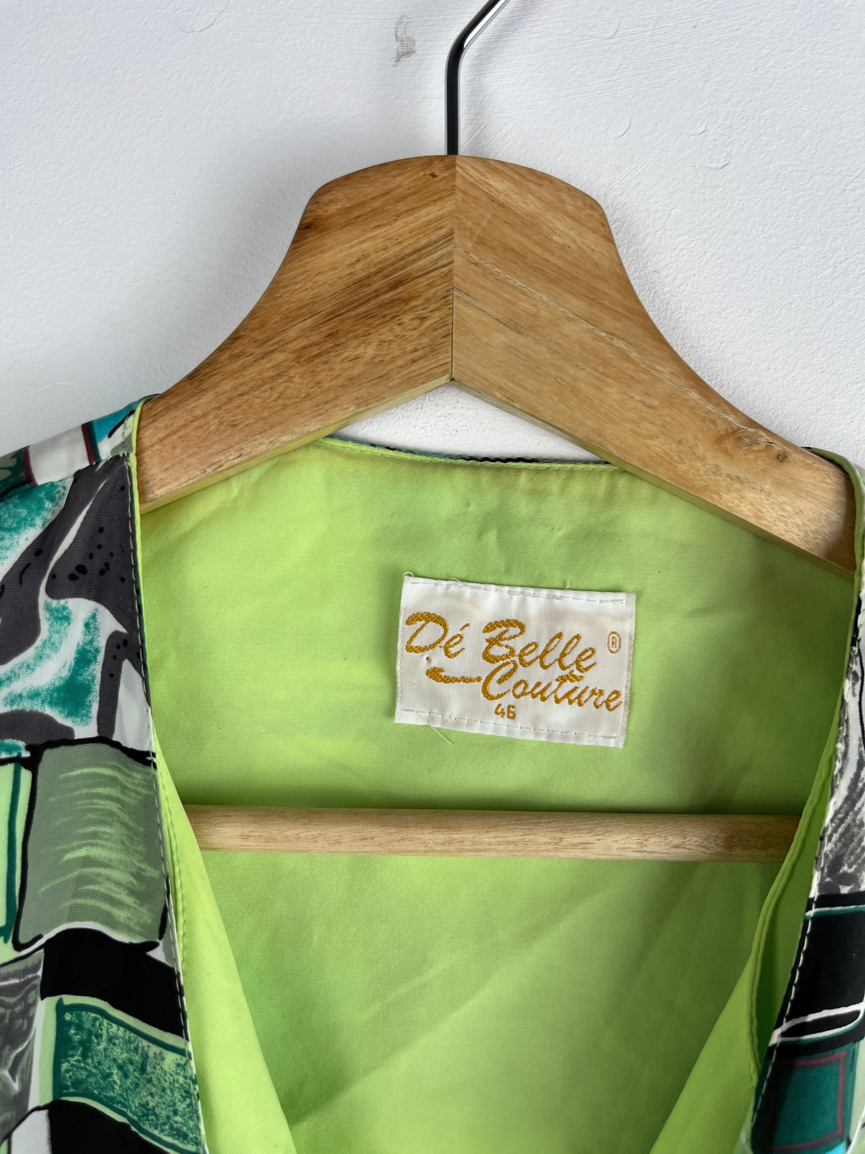 Vintage Dé Belle Couture Green Print Jacket – Size M