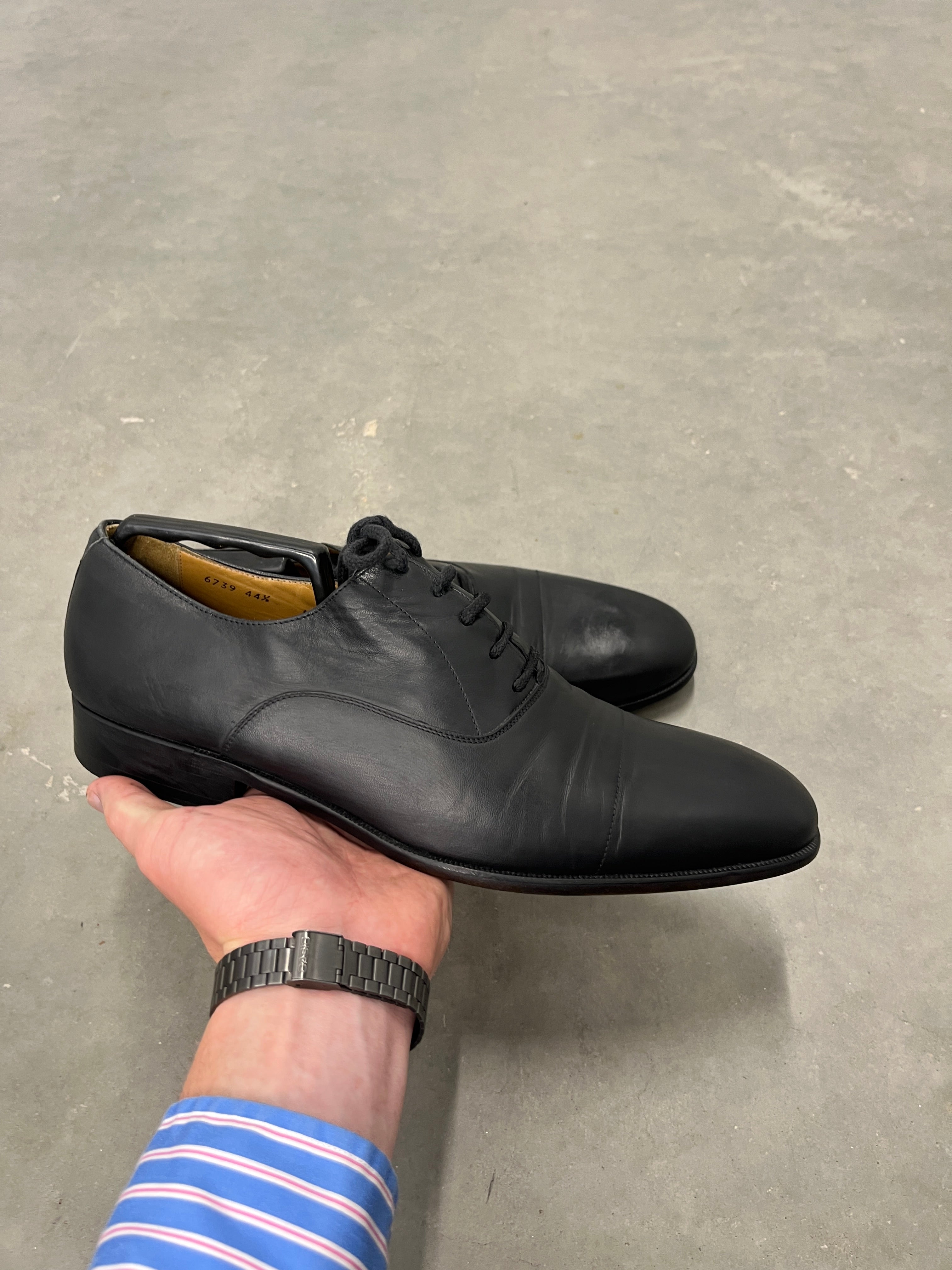Magnanni Black Leather Oxford Shoes — EU 44½ / US 11