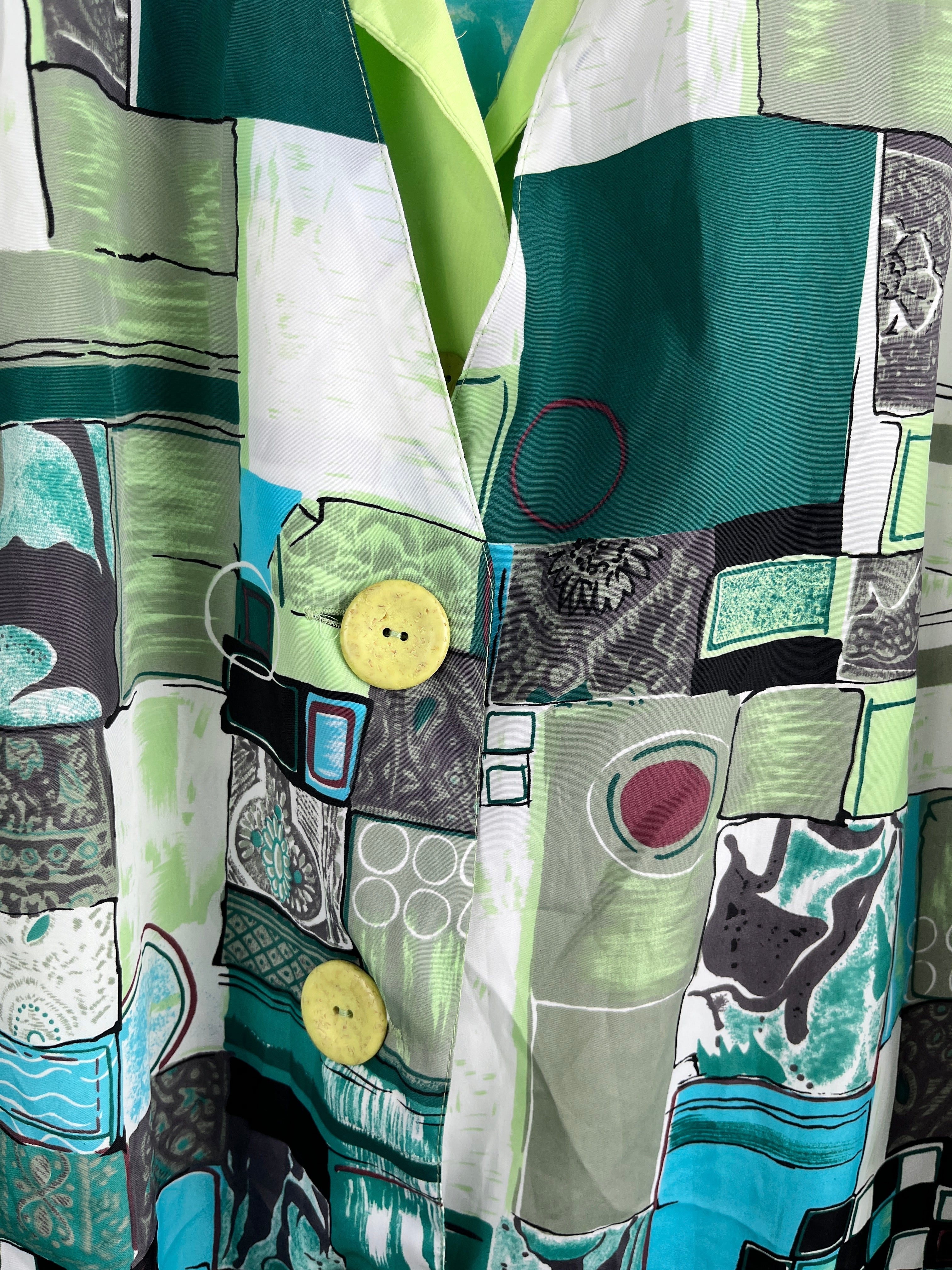 Vintage Dé Belle Couture Green Print Jacket – Size M