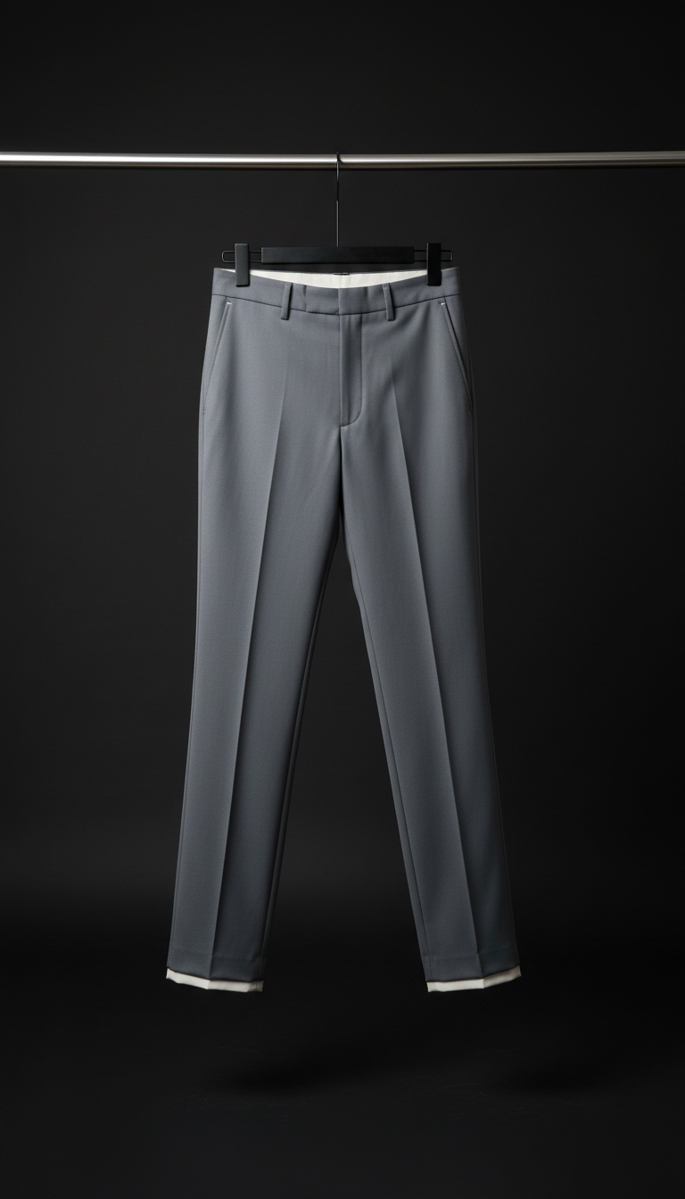 Charcoal Trousers With Felted Texture