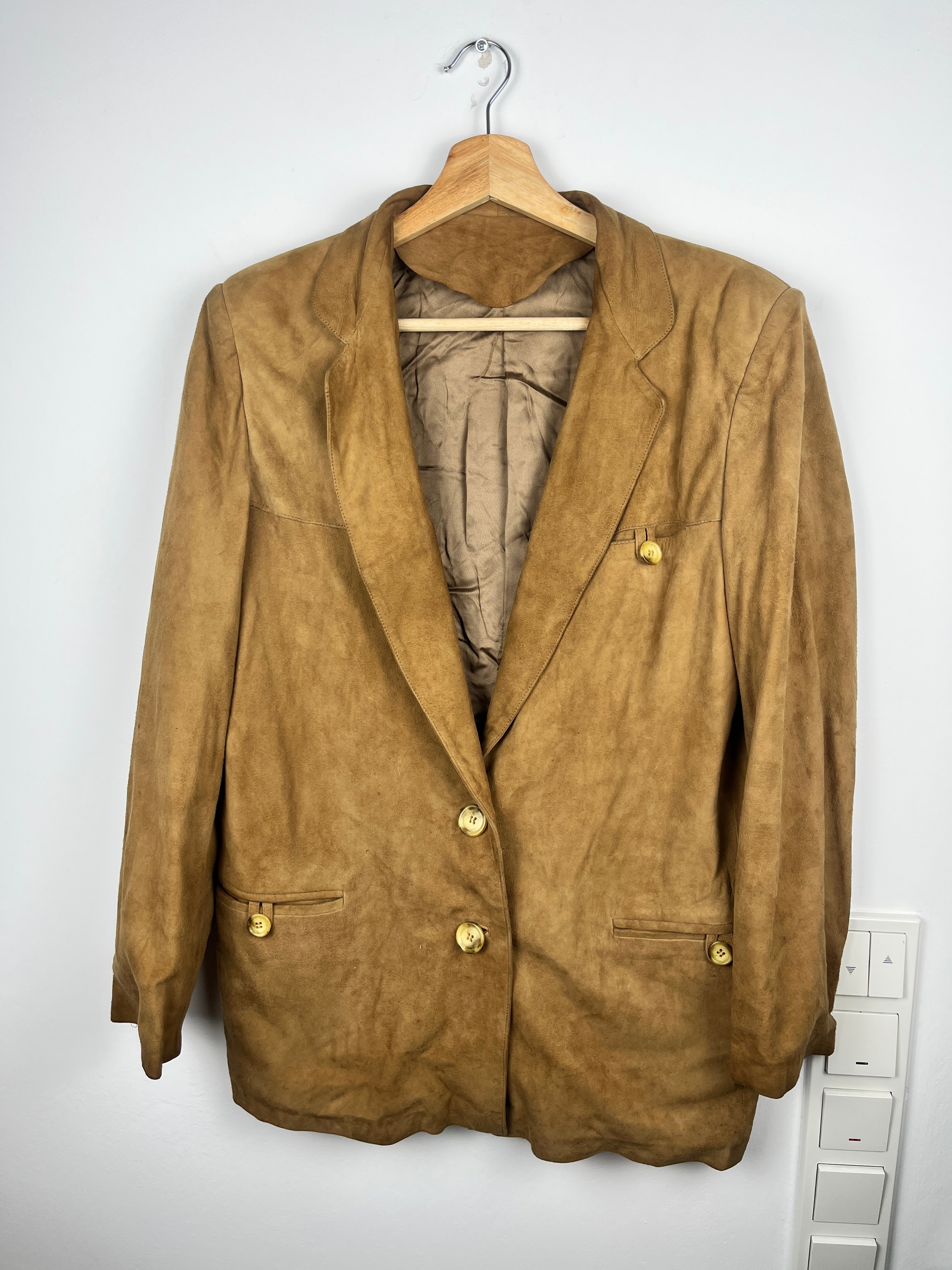 Suede Leather Vintage Blazer — Size M
