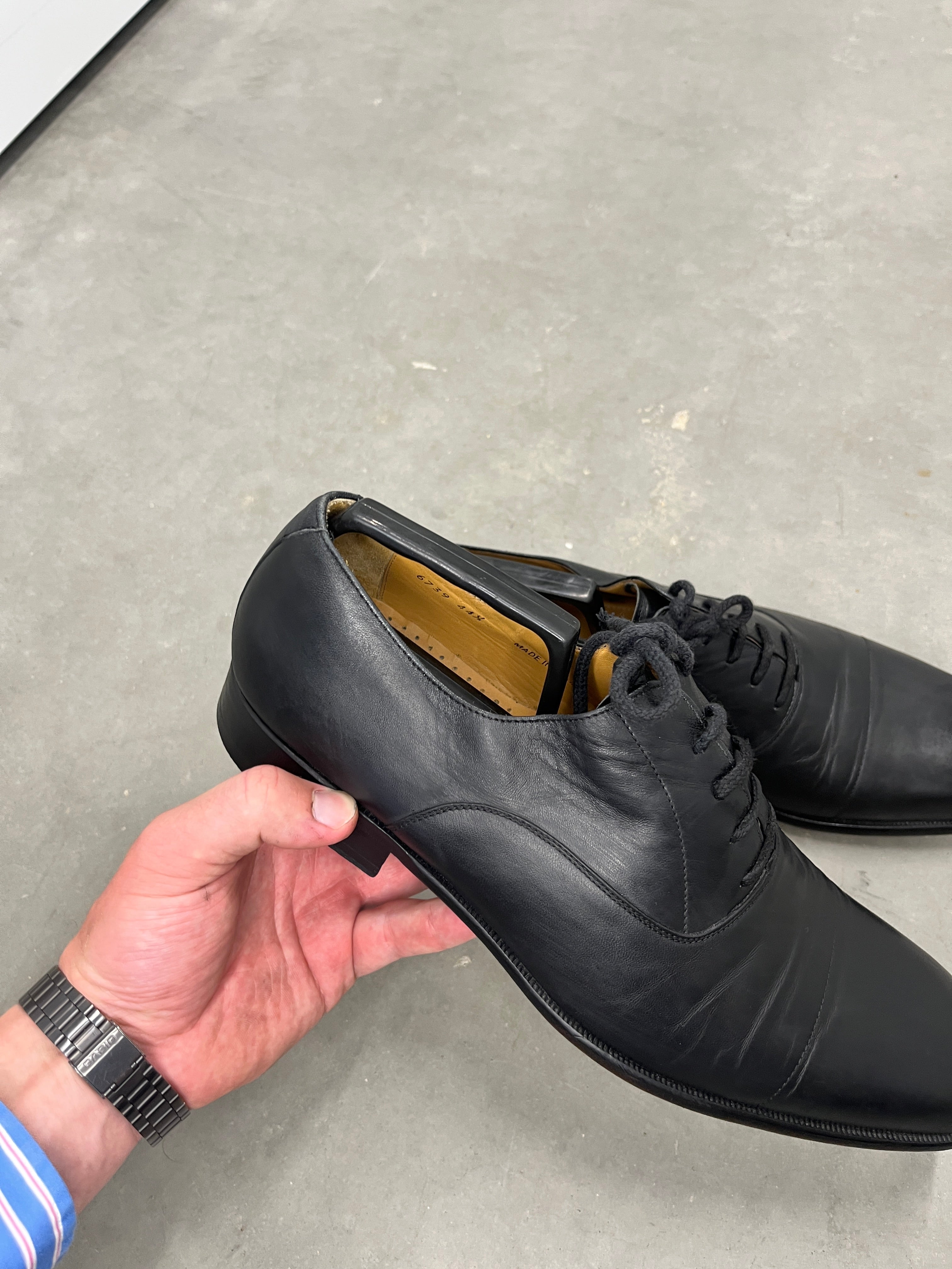 Magnanni Black Leather Oxford Shoes — EU 44½ / US 11