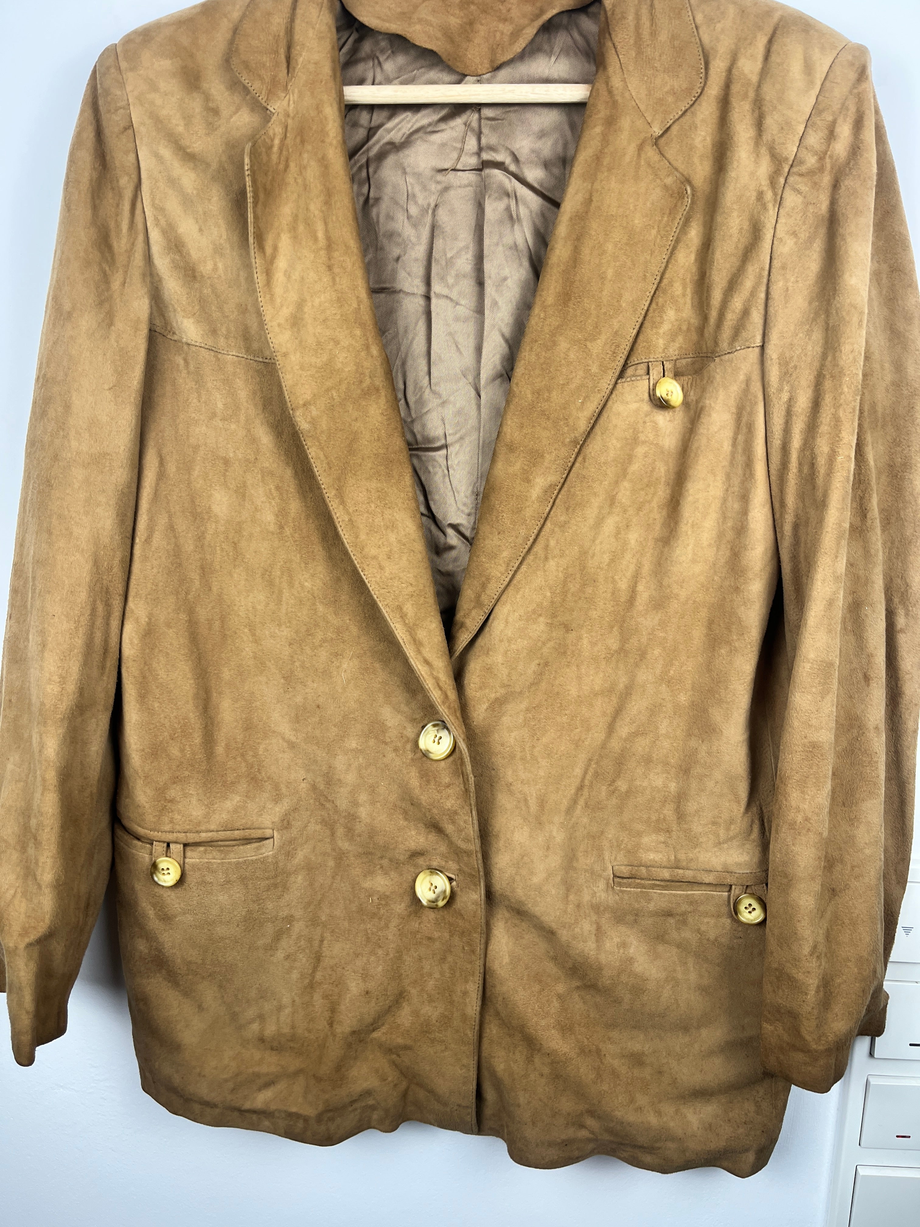 Suede Leather Vintage Blazer — Size M