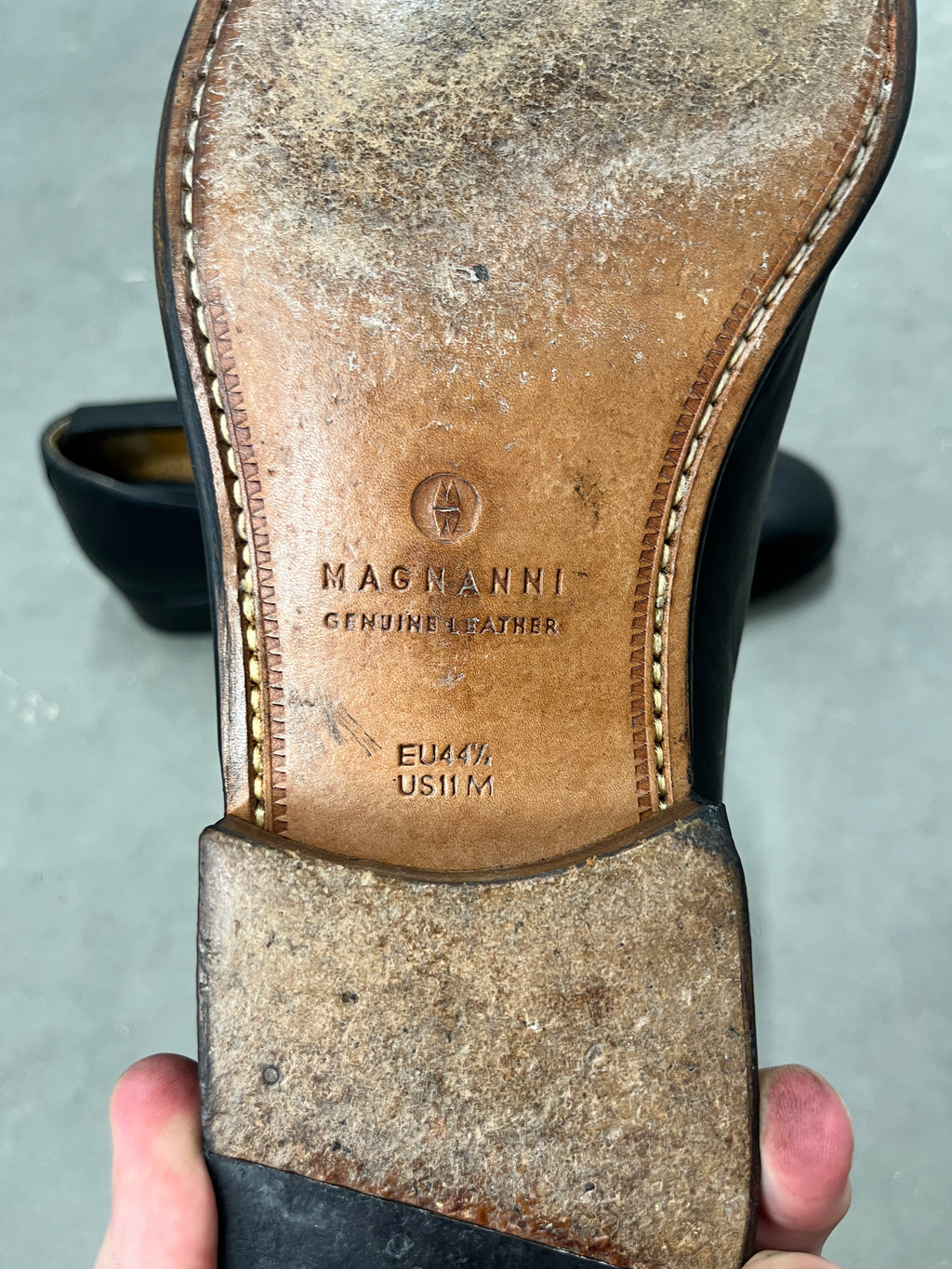 Magnanni Black Leather Oxford Shoes — EU 44½ / US 11