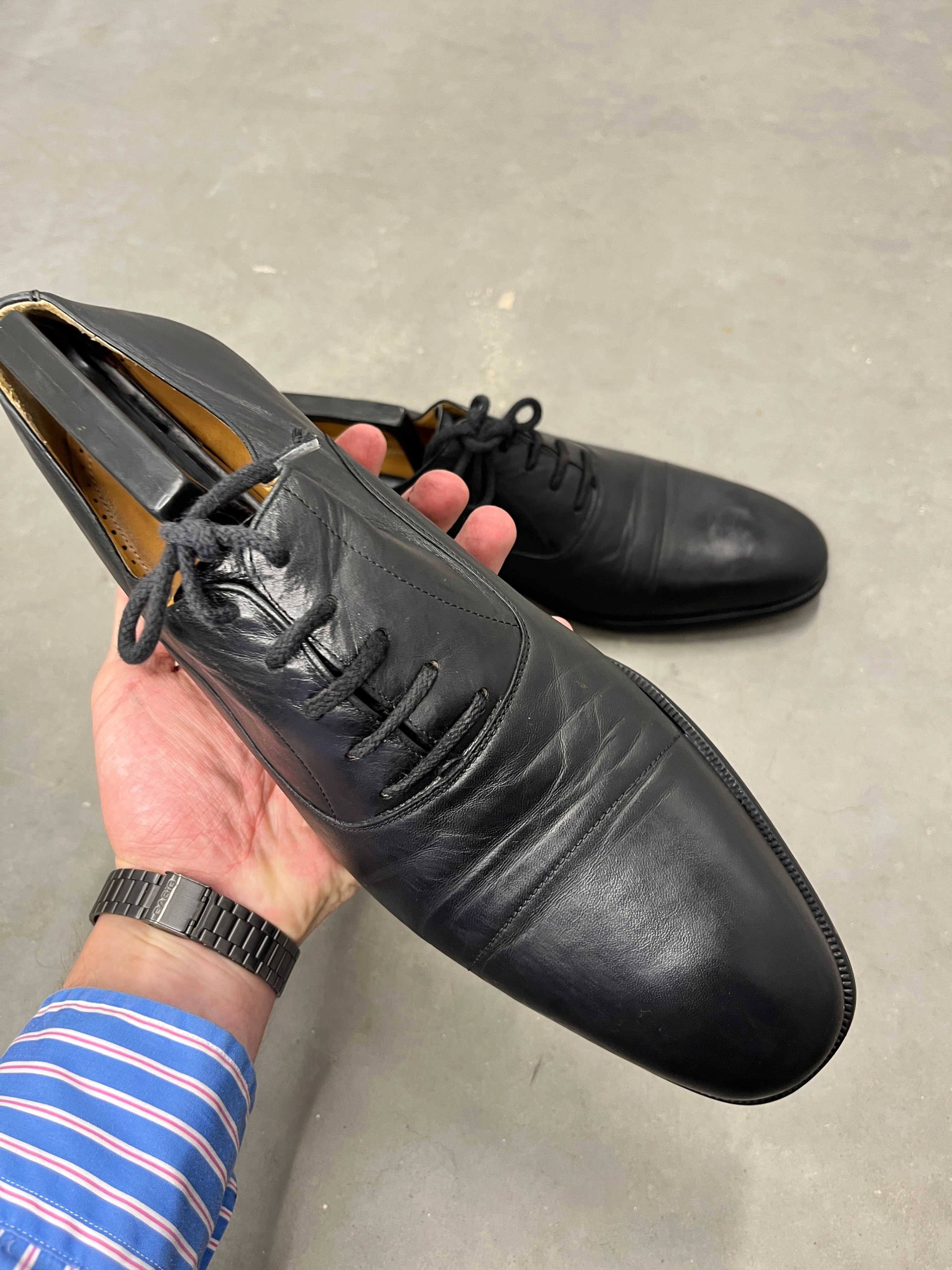 Magnanni Black Leather Oxford Shoes — EU 44½ / US 11