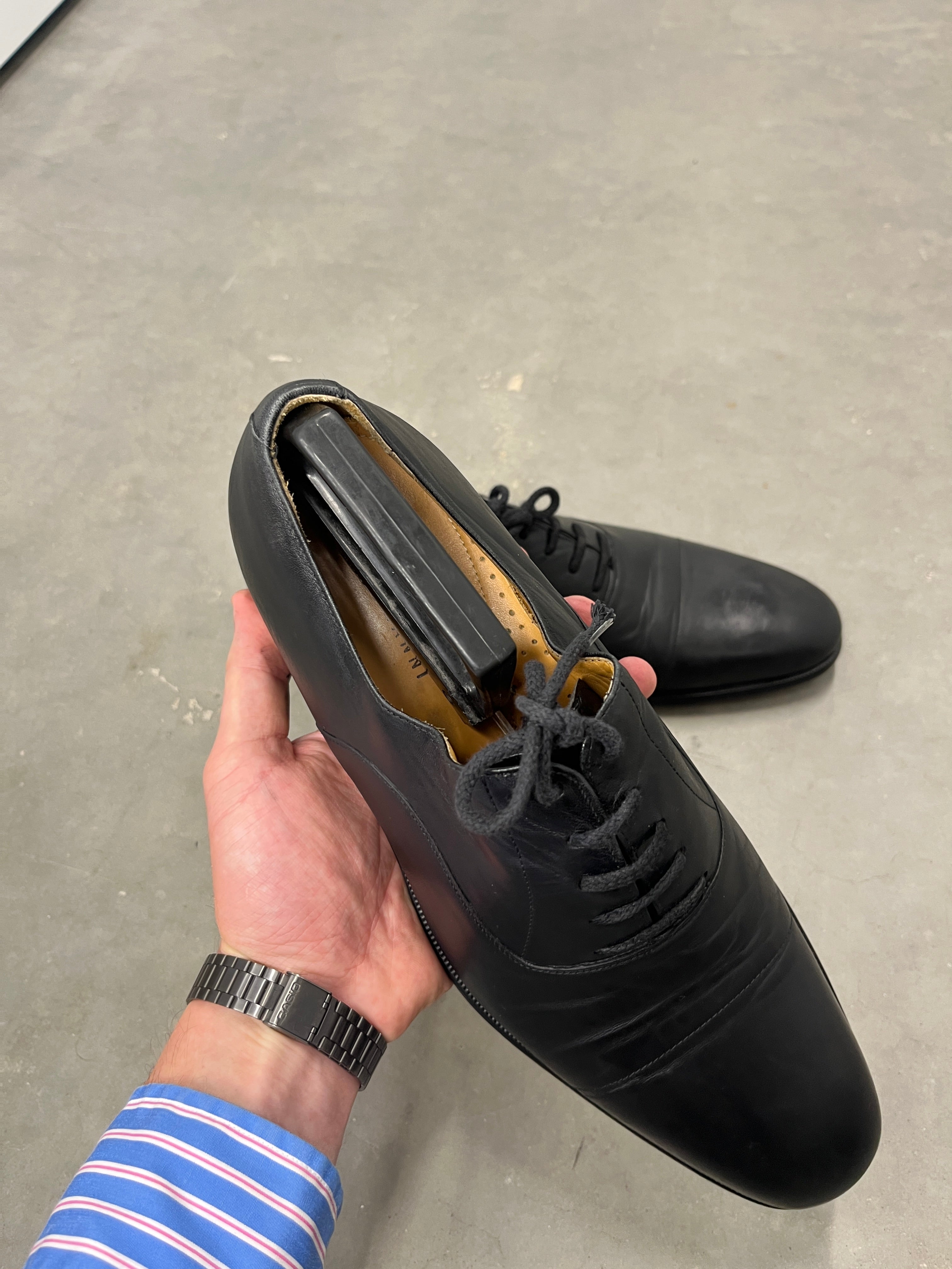 Magnanni Black Leather Oxford Shoes — EU 44½ / US 11