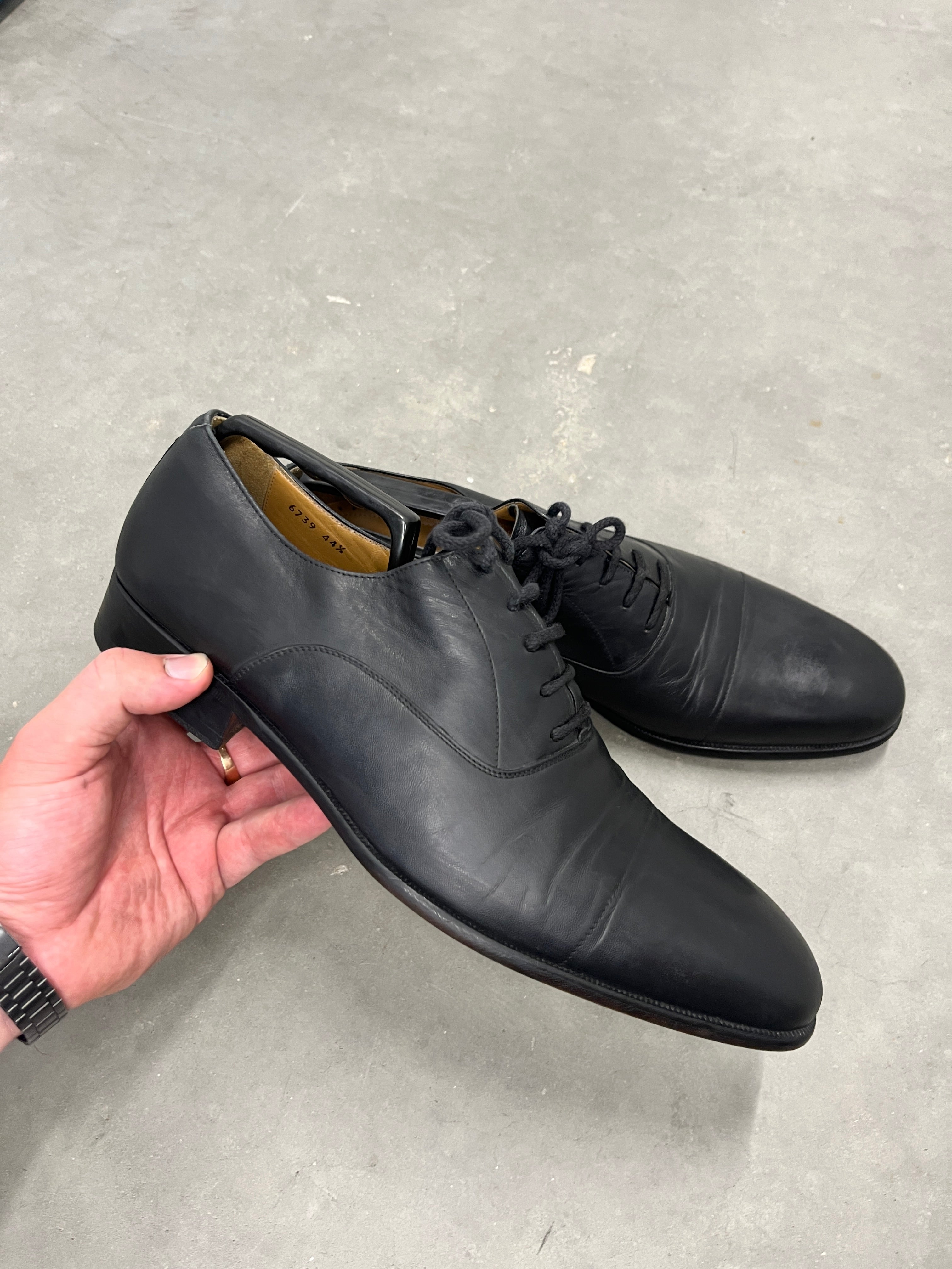 Magnanni Black Leather Oxford Shoes — EU 44½ / US 11