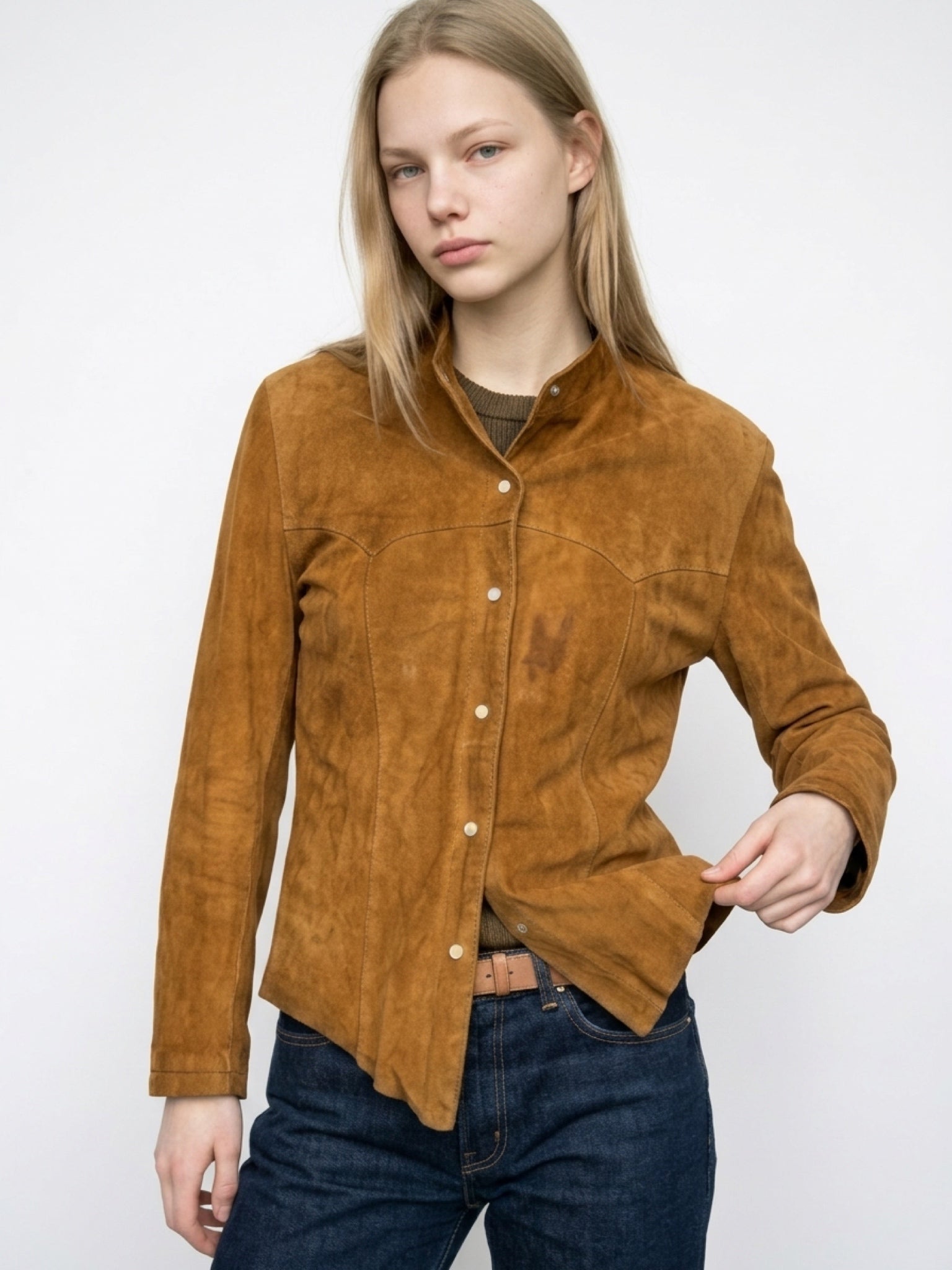 Chevion Vintage Suede Shirt Jacket — Size S