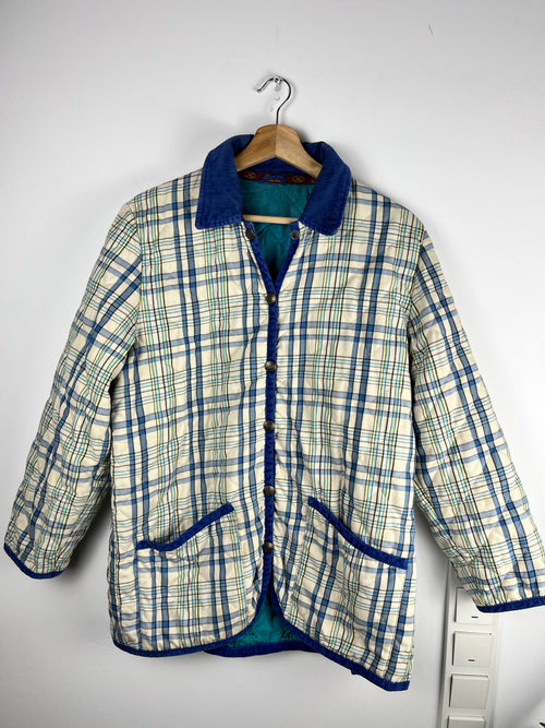 Gianolini Donna Vintage Quilted Plaid Jacket — Size M