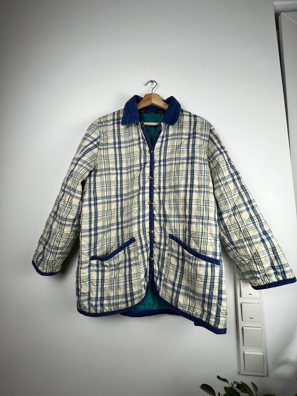 Gianolini Donna Vintage Quilted Plaid Jacket — Size M