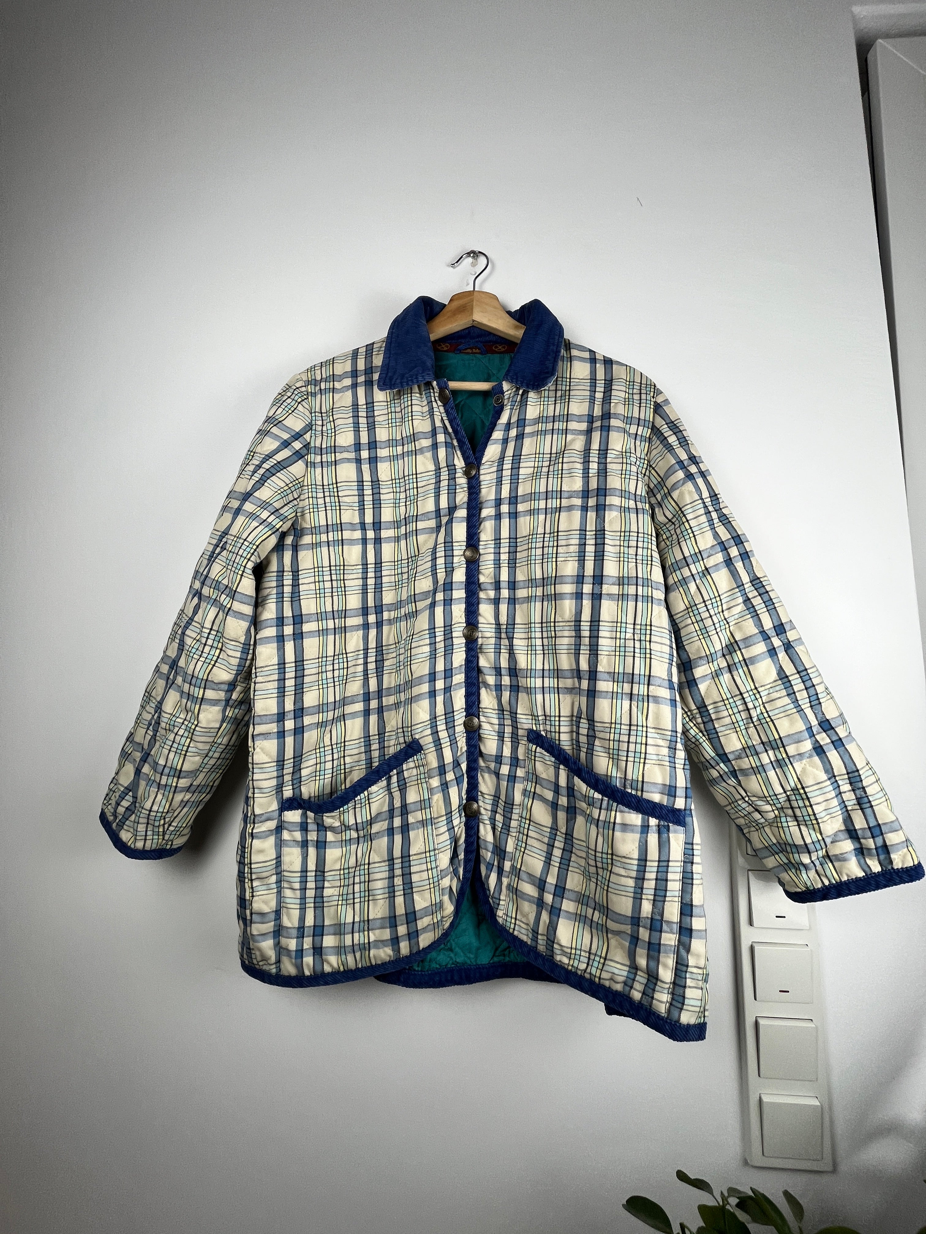 Gianolini Donna Vintage Quilted Plaid Jacket — Size M