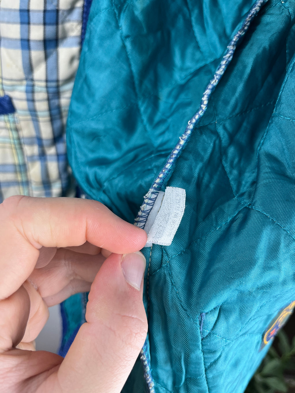 Gianolini Donna Vintage Quilted Plaid Jacket — Size M