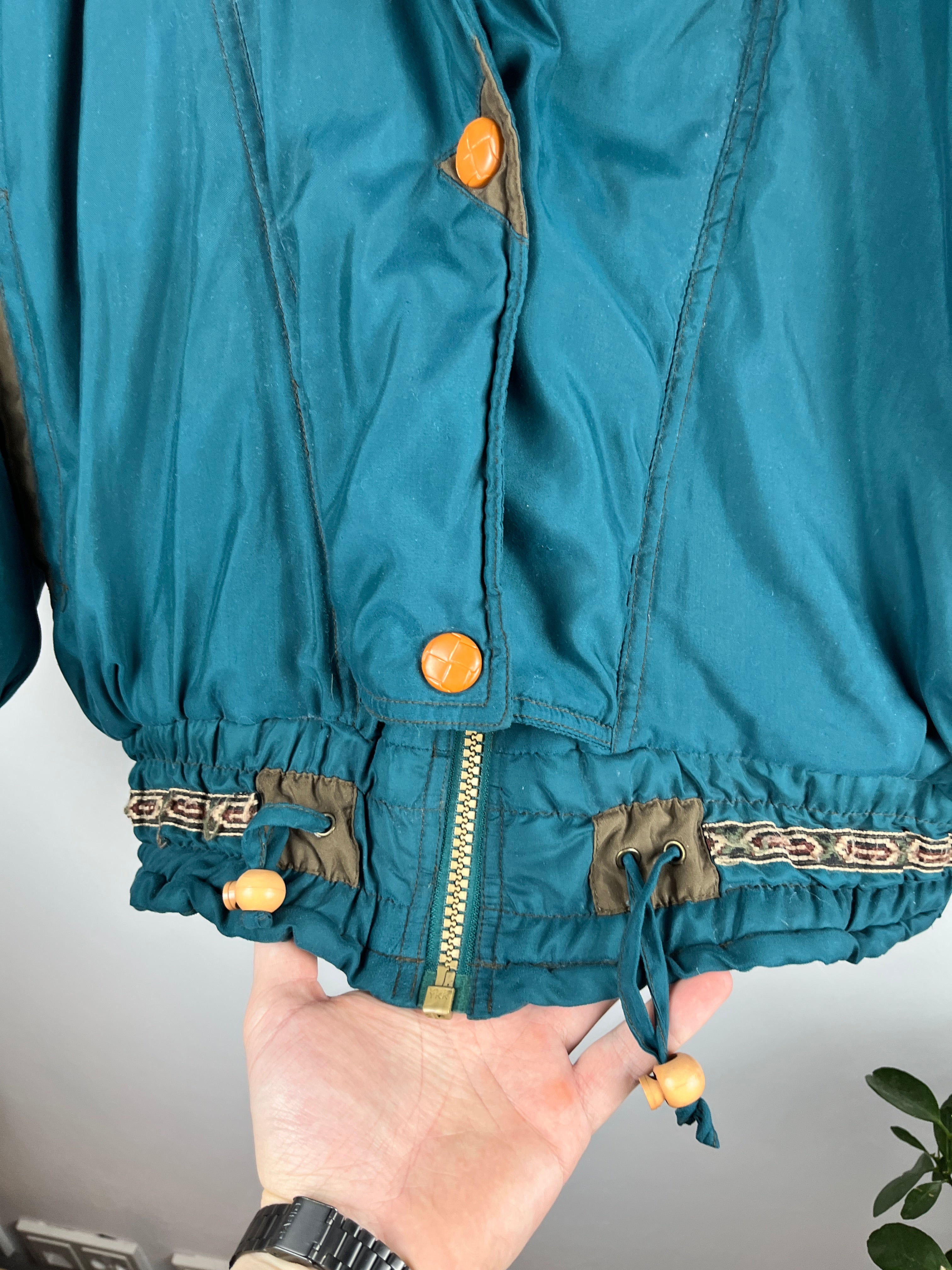 Vintage Teal Parka Jacket — Size M